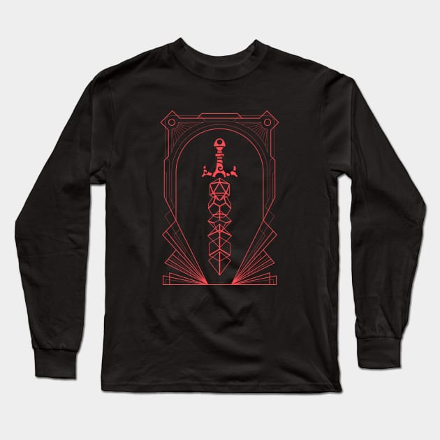 Polyhedral Dice Sword of Dungeon Armory Long Sleeve T-Shirt by dungeonarmory